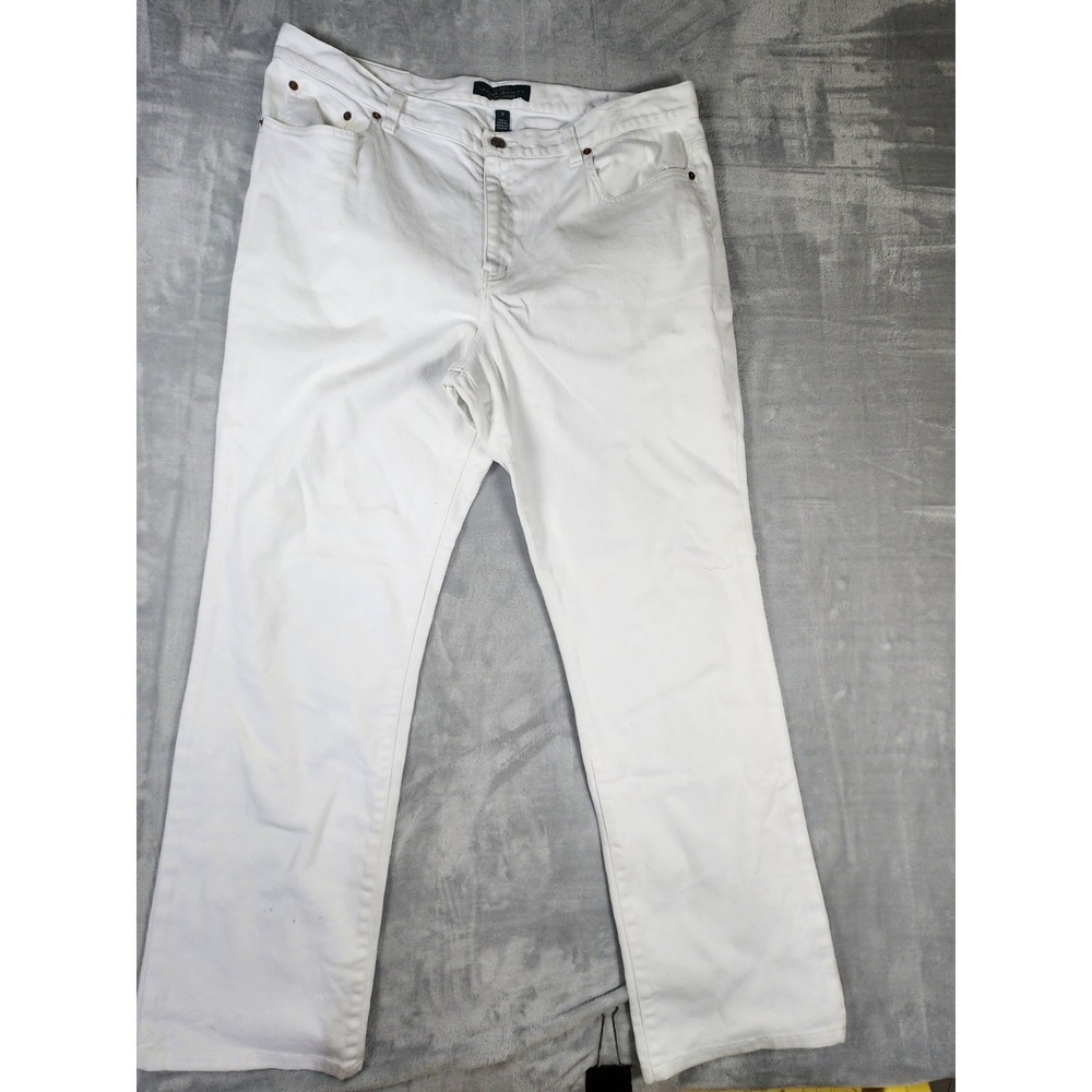 LRL Ralph Lauren Jeans Womens 16 White Denim Straight Leg Jeans Coastal